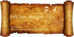 Pétyi Attila névjegykártya