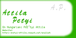 attila petyi business card